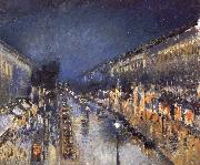 Camille Pissarro The Boulevard Monimartre at Night painting